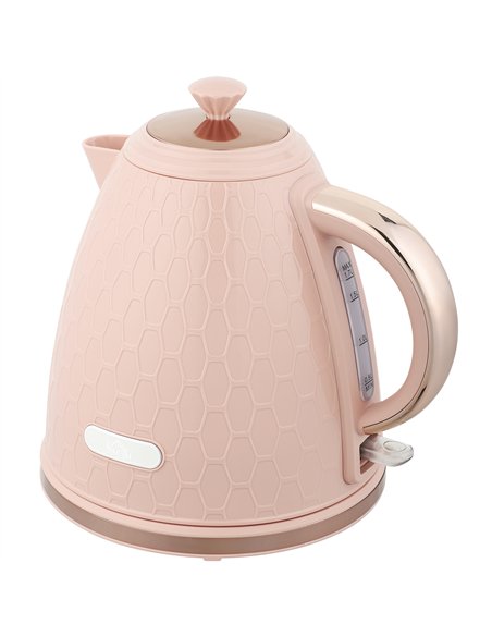 HOMCOM 3kW Rapid Boil Honeycomb Kettle - Light Pink