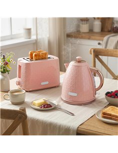 HOMCOM 1.7L 3000W Fast Boil Kettle & 2 Slice Toaster Set, Kettle and Toaster Set with Auto Shut Off, Browning Controls, Light Pi 2