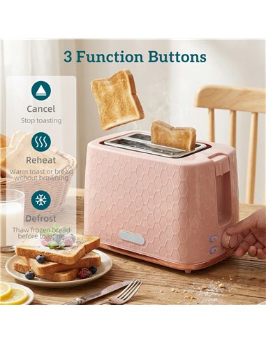 HOMCOM 1.7L 3000W Fast Boil Kettle & 2 Slice Toaster Set, Kettle and Toaster Set with Auto Shut Off, Browning Controls, Light Pi