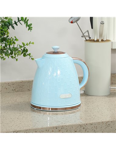 HOMCOM 3kW Rapid Boil Honeycomb Kettle - Light Blue
