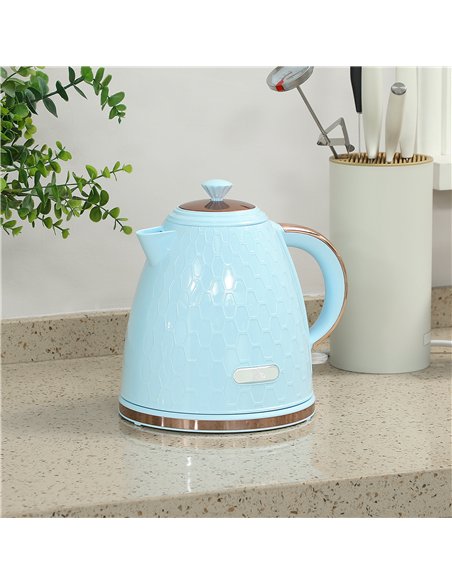 HOMCOM 3kW Rapid Boil Honeycomb Kettle - Light Blue