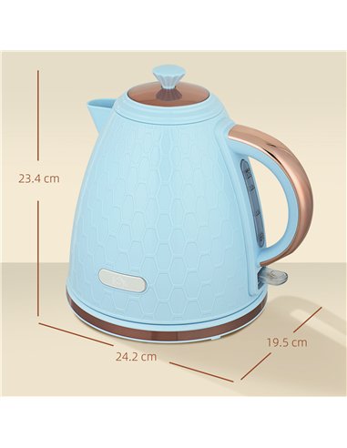 HOMCOM 3kW Rapid Boil Honeycomb Kettle - Light Blue