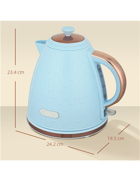 HOMCOM 3kW Rapid Boil Honeycomb Kettle - Light Blue