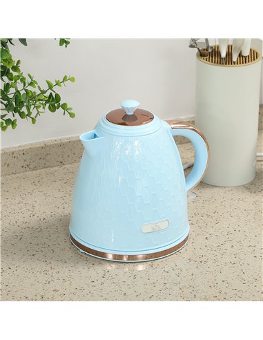 HOMCOM 3kW Rapid Boil Honeycomb Kettle - Light Blue