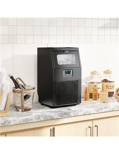 HOMCOM Commercial Ice Maker with 4kg Ice Storage - Black