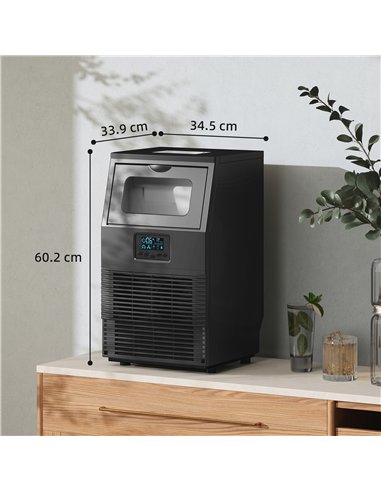 HOMCOM Commercial Ice Maker with 4kg Ice Storage - Black