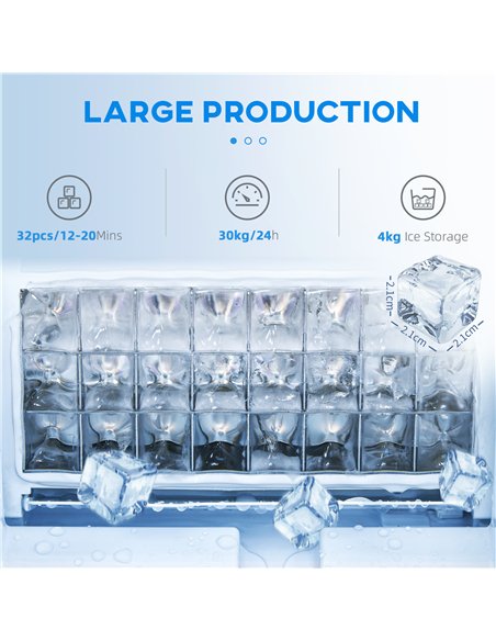 HOMCOM Commercial Ice Maker with 4kg Ice Storage - Black