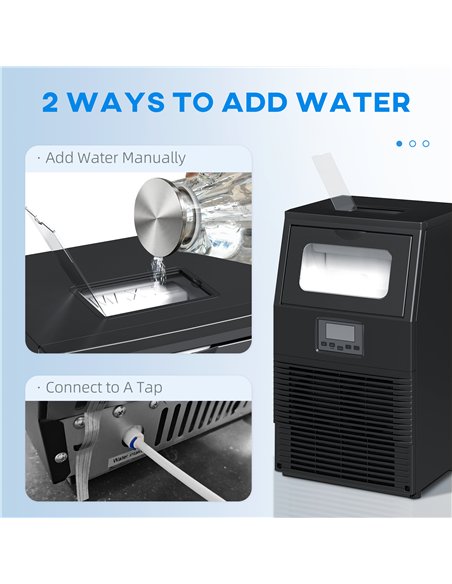 HOMCOM Commercial Ice Maker with 4kg Ice Storage - Black