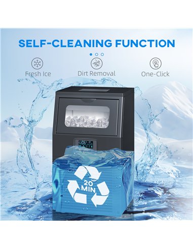 HOMCOM Commercial Ice Maker with 4kg Ice Storage - Black