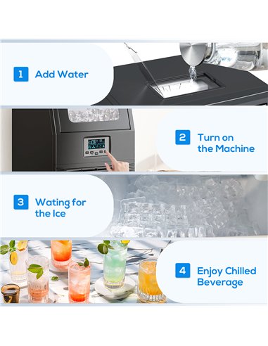 HOMCOM Commercial Ice Maker with 4kg Ice Storage - Black