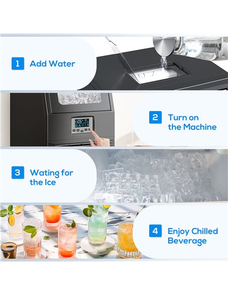HOMCOM Commercial Ice Maker with 4kg Ice Storage - Black