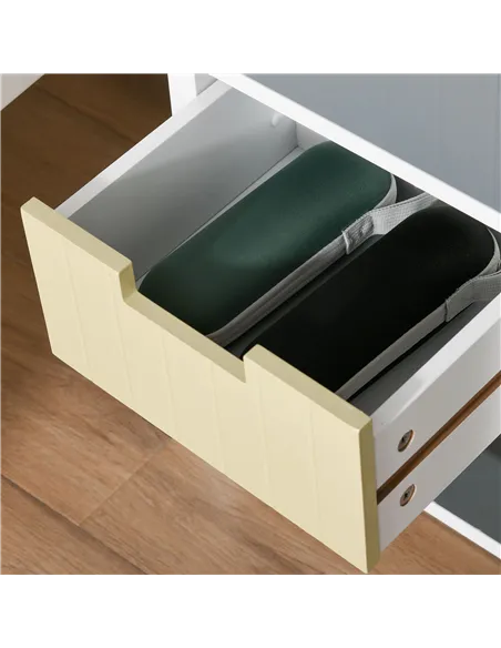 HOMCOM 3 Drawer Storage Tower, Dresser Chest with Wood Top, Organiser Unit for Closets Bedroom Nursery Room Hallway