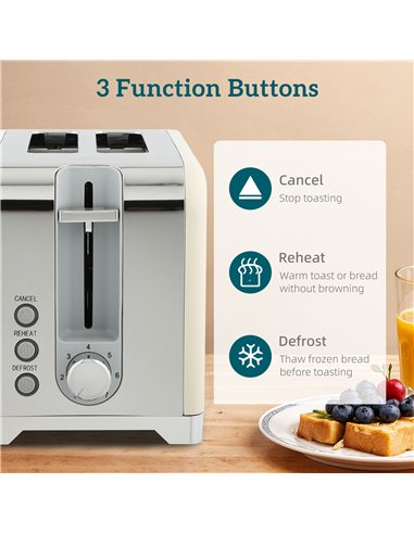 HOMCOM Retro Toaster and Kettle Set - Cream