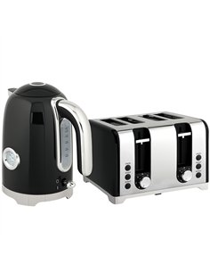 HOMCOM Retro 3000W Kettle and Toaster Set - Black