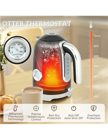 HOMCOM Retro 3000W Kettle and Toaster Set - Black