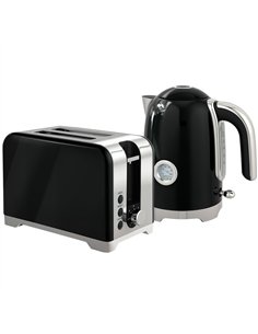 HOMCOM Retro Toaster and Kettle Set - Black