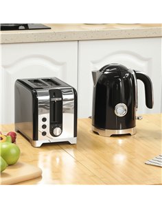 HOMCOM Retro Toaster and Kettle Set - Black 2