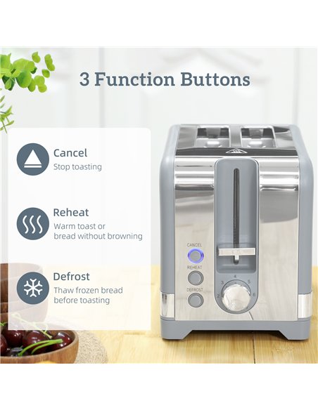 HOMCOM Sleek Textured Kettle and Toaster Set - Grey