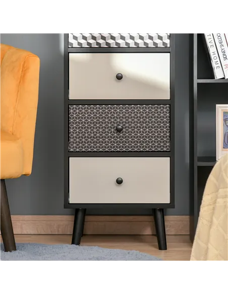 HOMCOM Chest of Drawers, 5 Drawer Dresser, Vertical Storage Organizer Unit for Bedroom, Living Room