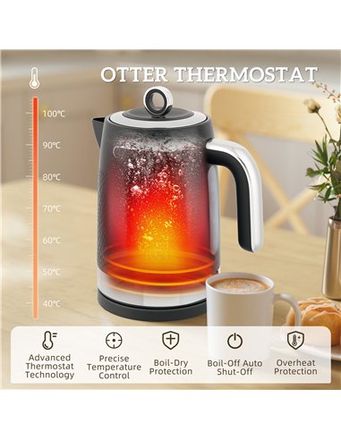 HOMCOM Sleek Textured Kettle and Toaster Set - Black