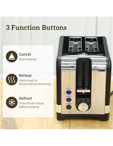 HOMCOM Sleek Textured Kettle and Toaster Set - Black