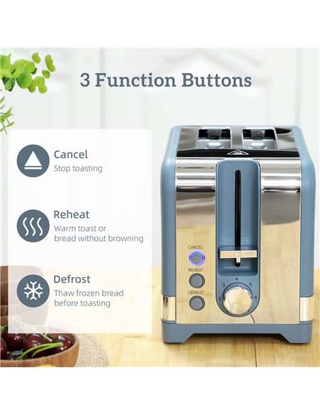 HOMCOM Sleek Textured Kettle and Toaster Set - Blue