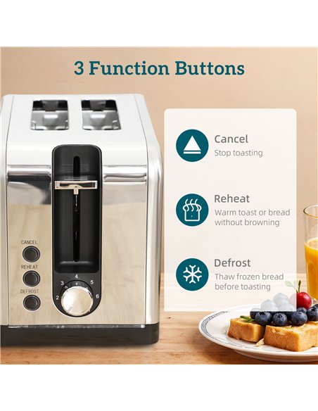 HOMCOM Simple Polished Toaster and Kettle Set - Silver Tone