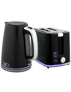 HOMCOM Modern Kettle and Toaster Set - Black