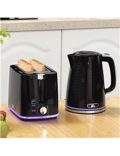 HOMCOM Modern Kettle and Toaster Set - Black 2
