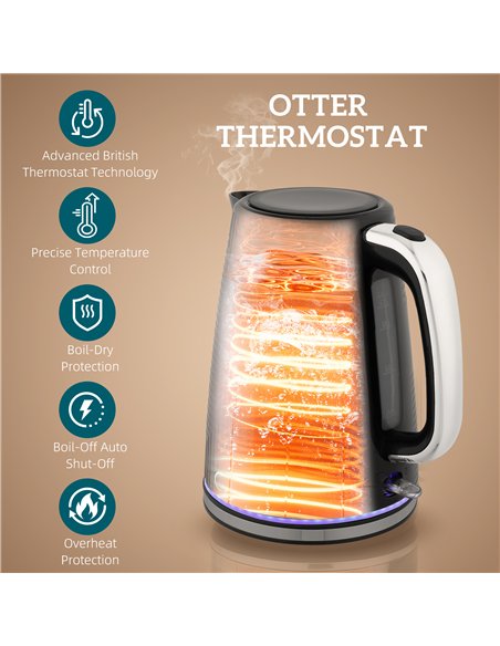 HOMCOM Modern Kettle and Toaster Set - Black