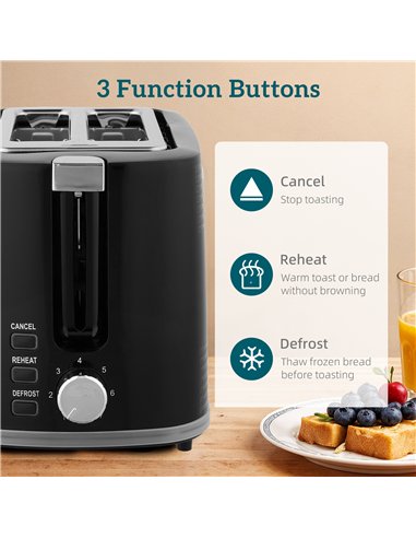 HOMCOM Modern Kettle and Toaster Set - Black