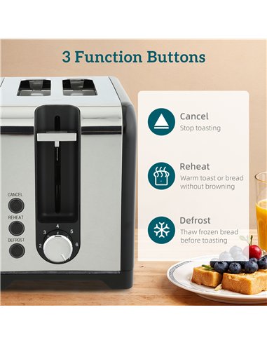 HOMCOM Simple Polished Toaster and Kettle Set - Black