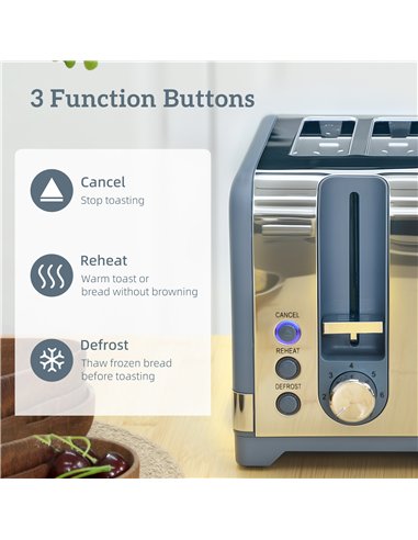 HOMCOM Sleek Textured Kettle and Four-Slice Toaster Set - Blue