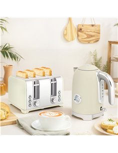 HOMCOM Retro 3000W Kettle and Toaster Set - Grey 2