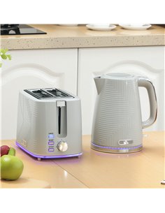HOMCOM Modern Kettle and Toaster Set - Grey 2