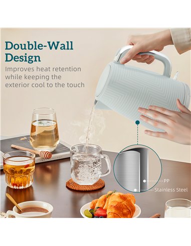 HOMCOM Modern Kettle and Toaster Set - Grey