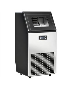 HOMCOM Commercial Ice Maker Machine, Freestanding Stainless Steel Ice Machine with Self-Cleaning, LCD Display, 45kg/24 Hours and