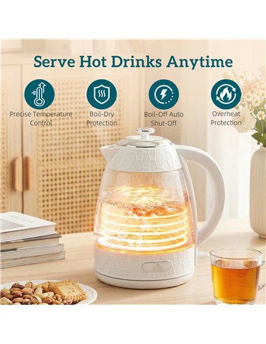 HOMCOM Kettle and Toaster Set, 1.7L 3000W Rapid Kettle with Limescale Filter, 2 Slice Toaster with 7 Browning Controls, Cream