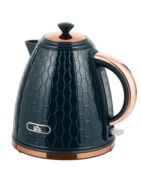 HOMCOM 3000W Rapid Boil Honeycomb Kettle - Dark Blue