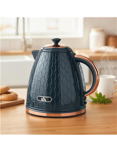 HOMCOM 3000W Rapid Boil Honeycomb Kettle - Dark Blue
