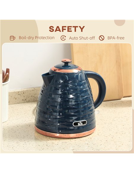 HOMCOM 3kW Rapid Boil Honeycomb Kettle - Dark Blue