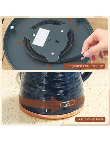 HOMCOM 3kW Rapid Boil Honeycomb Kettle - Dark Blue