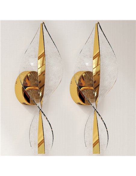 HOMCOM Led Wall Lamp 2 Pack, 13W Modern Indoor Spiral Wall Light, Colour Temperature Adjustable 3000K/4000K/6500K, for Bedroom, 