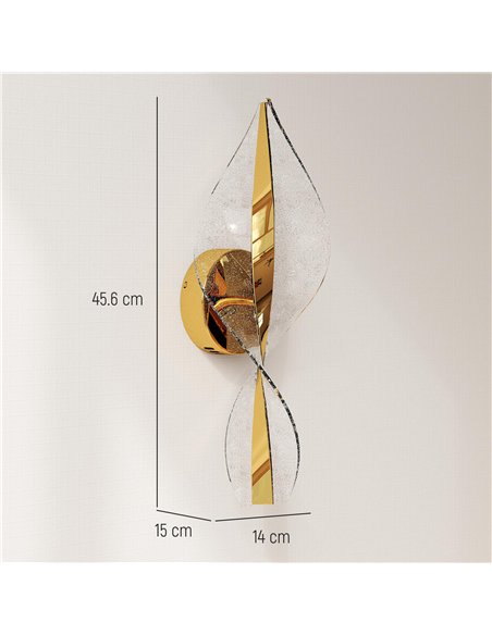 HOMCOM Led Wall Lamp 2 Pack, 13W Modern Indoor Spiral Wall Light, Colour Temperature Adjustable 3000K/4000K/6500K, for Bedroom, 