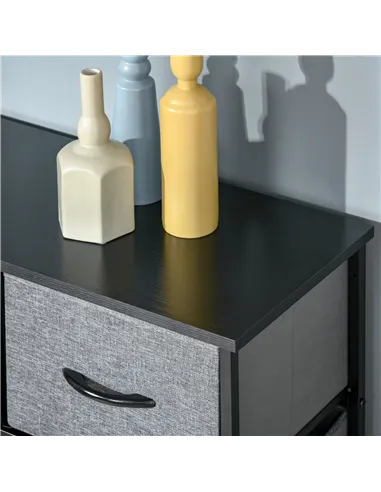 HOMCOM Nine Drawer Fabric Dresser - Grey