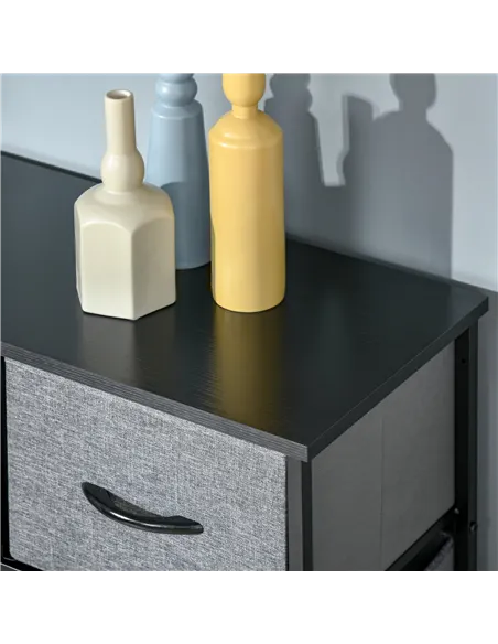 HOMCOM Nine Drawer Fabric Dresser - Grey