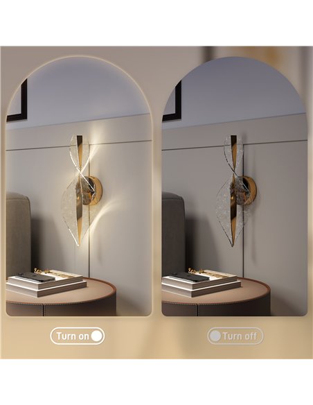 HOMCOM Led Wall Lamp 2 Pack, 13W Modern Indoor Spiral Wall Light, Colour Temperature Adjustable 3000K/4000K/6500K, for Bedroom, 