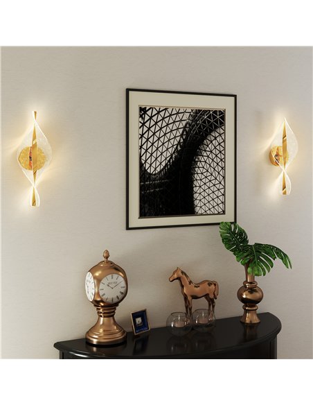 HOMCOM Led Wall Lamp 2 Pack, 13W Modern Indoor Spiral Wall Light, Colour Temperature Adjustable 3000K/4000K/6500K, for Bedroom, 