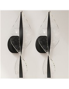 HOMCOM Led Wall Lamp 2 Pack, 13W Modern Indoor Spiral Wall Light, Colour Temperature Adjustable 3000K/4000K/6500K, for Bedroom, 