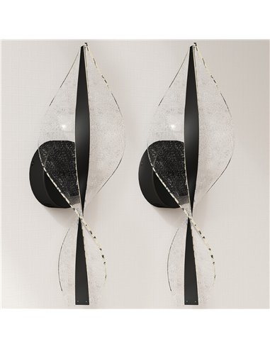 HOMCOM Led Wall Lamp 2 Pack, 13W Modern Indoor Spiral Wall Light, Colour Temperature Adjustable 3000K/4000K/6500K, for Bedroom, 